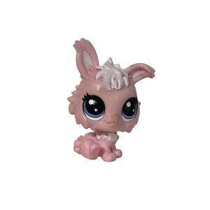 Littlest Pet Shop LPS Pink & White Bunny Figure Collectible Toy
